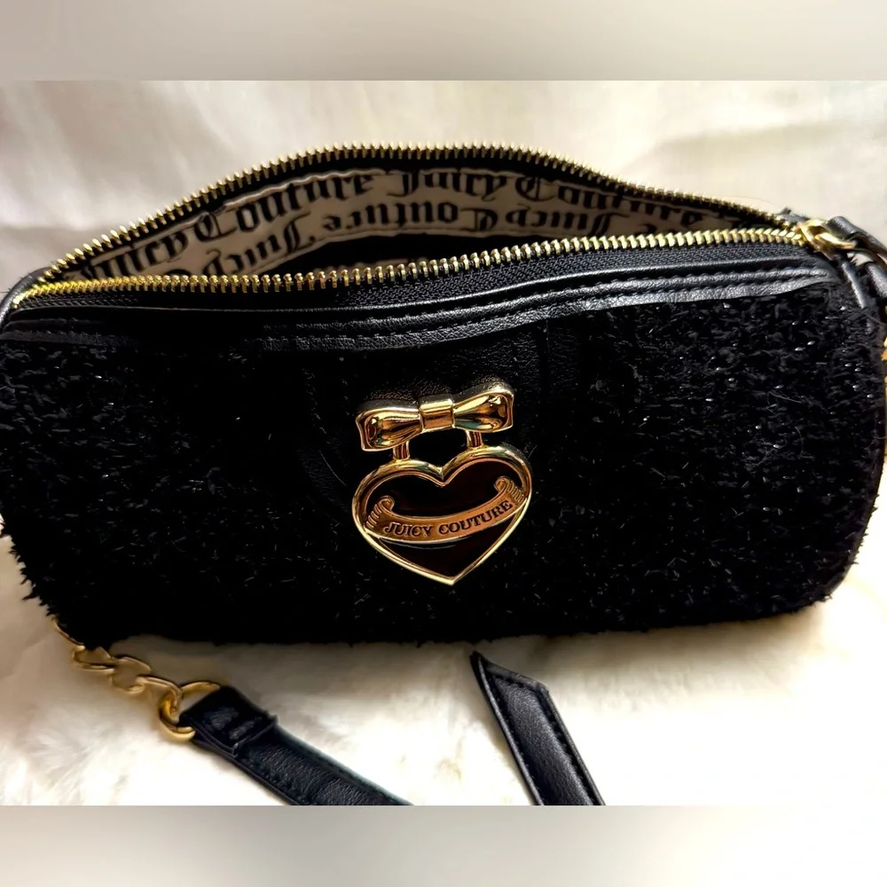 NEW Juicy Couture Black Roll Crossbody Bag